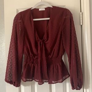Havana textured peplum blouse